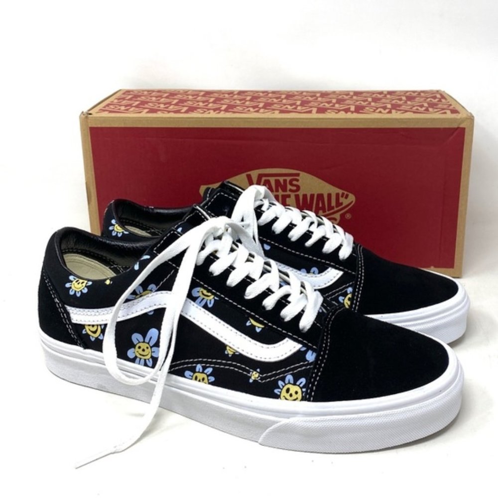 Vans Old Skool Low Top Black Floral Suede Canvas Men’s Size Sneakers Vn0a5jmiy23